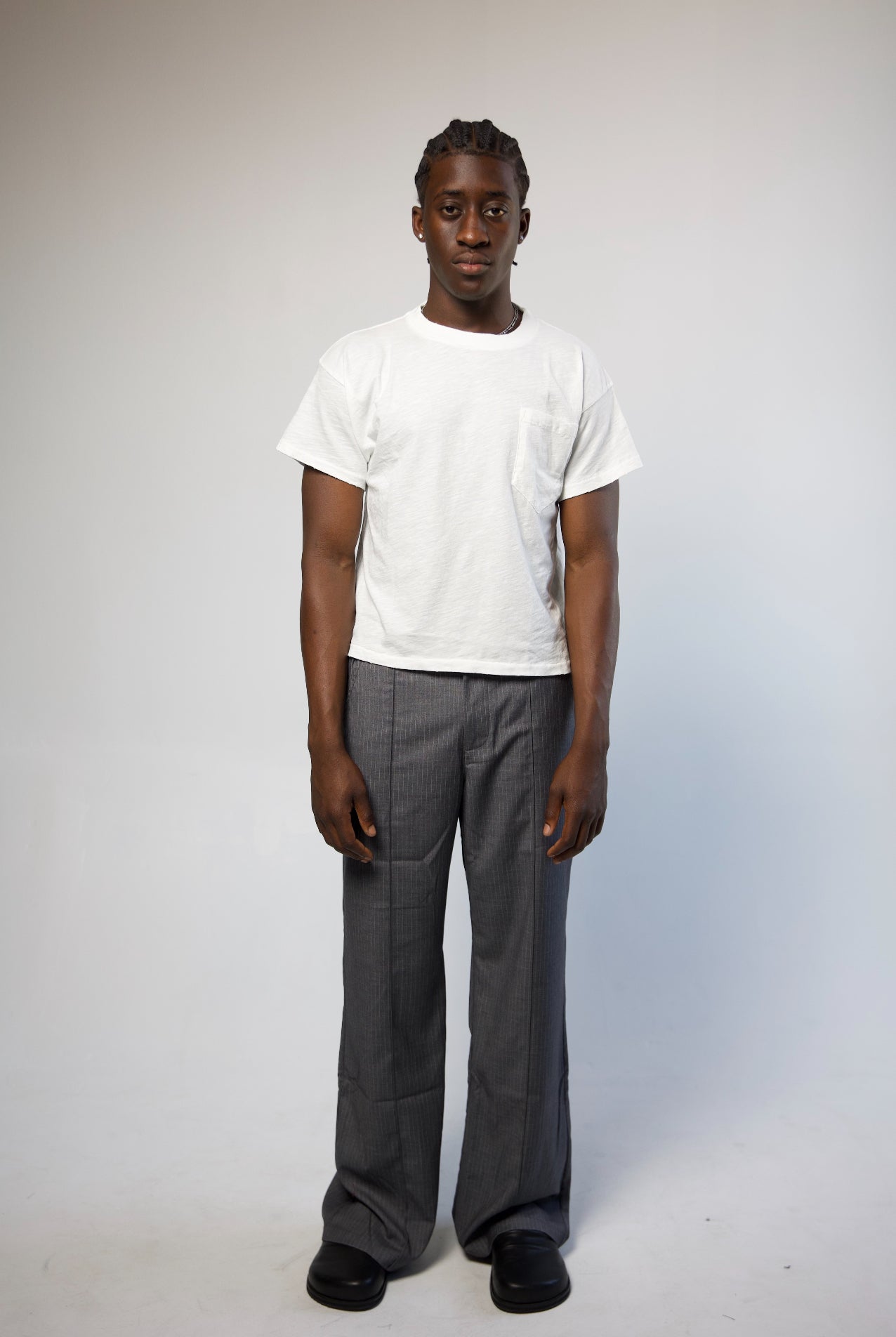 "PLEATED' Pinstripe Trouser