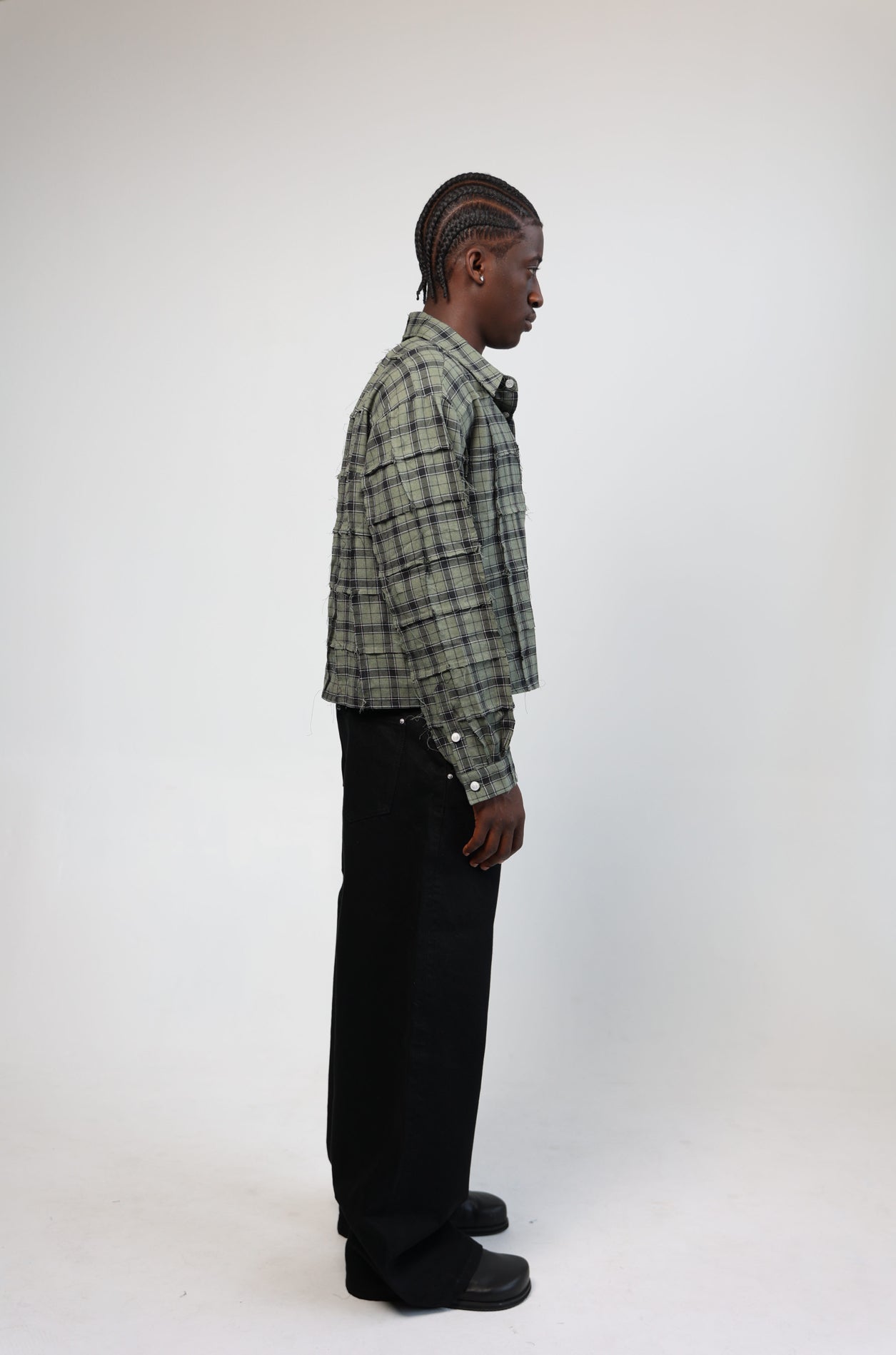 "FRAY" Patchwork Flannel (Green)