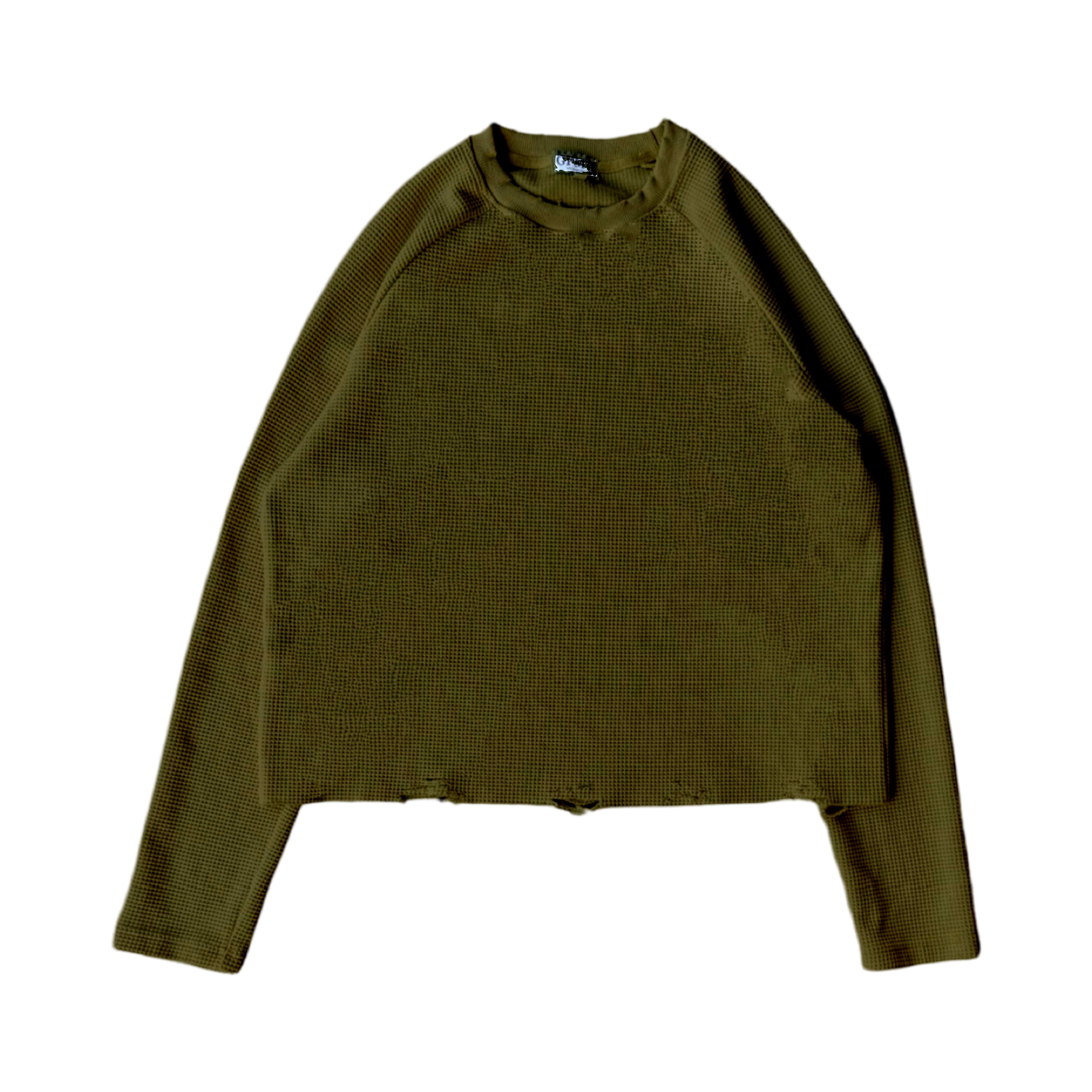 Uniformal Raglan Waffle Knit Thermal - Moss