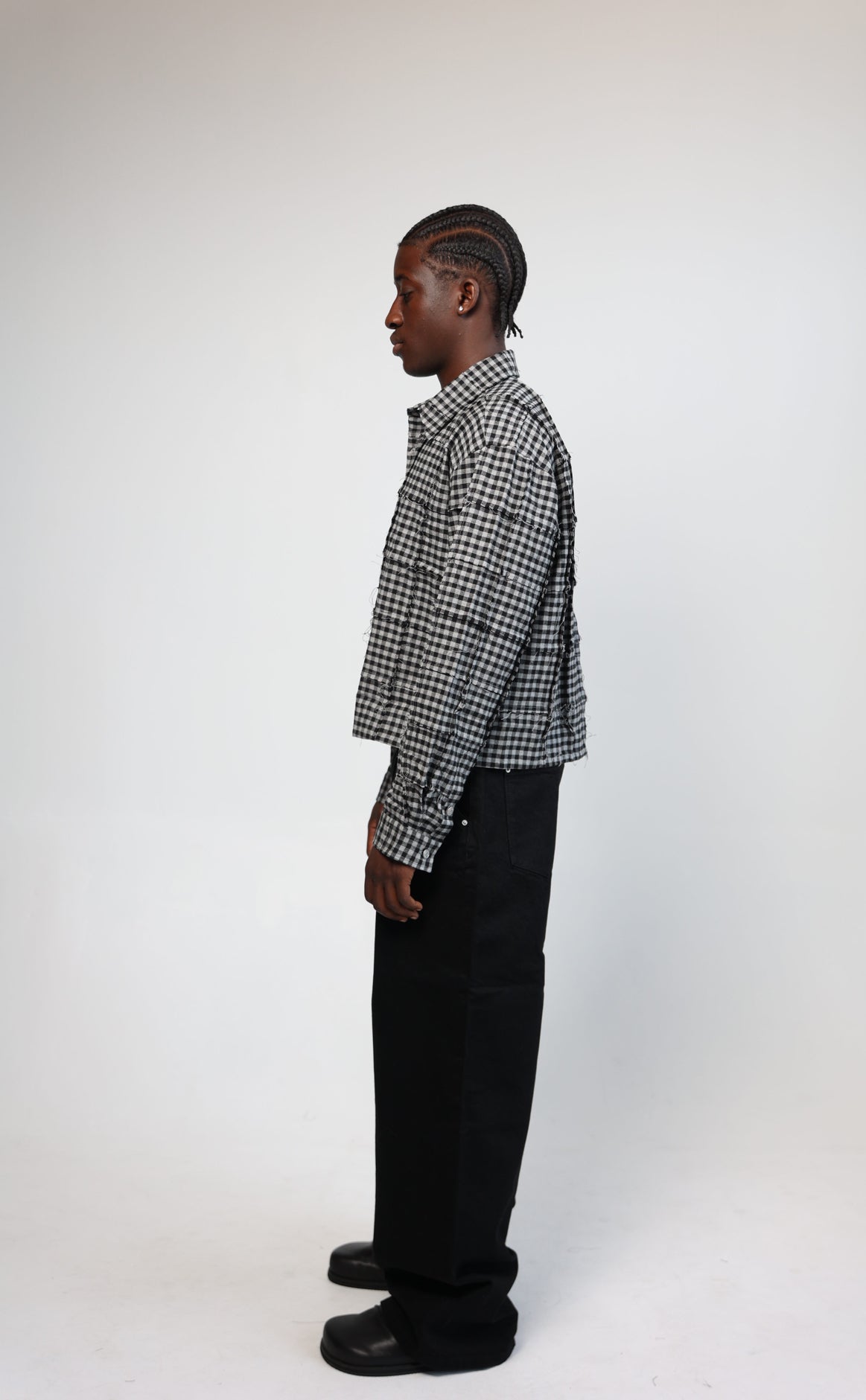"FRAY" Patchwork Flannel (Black)