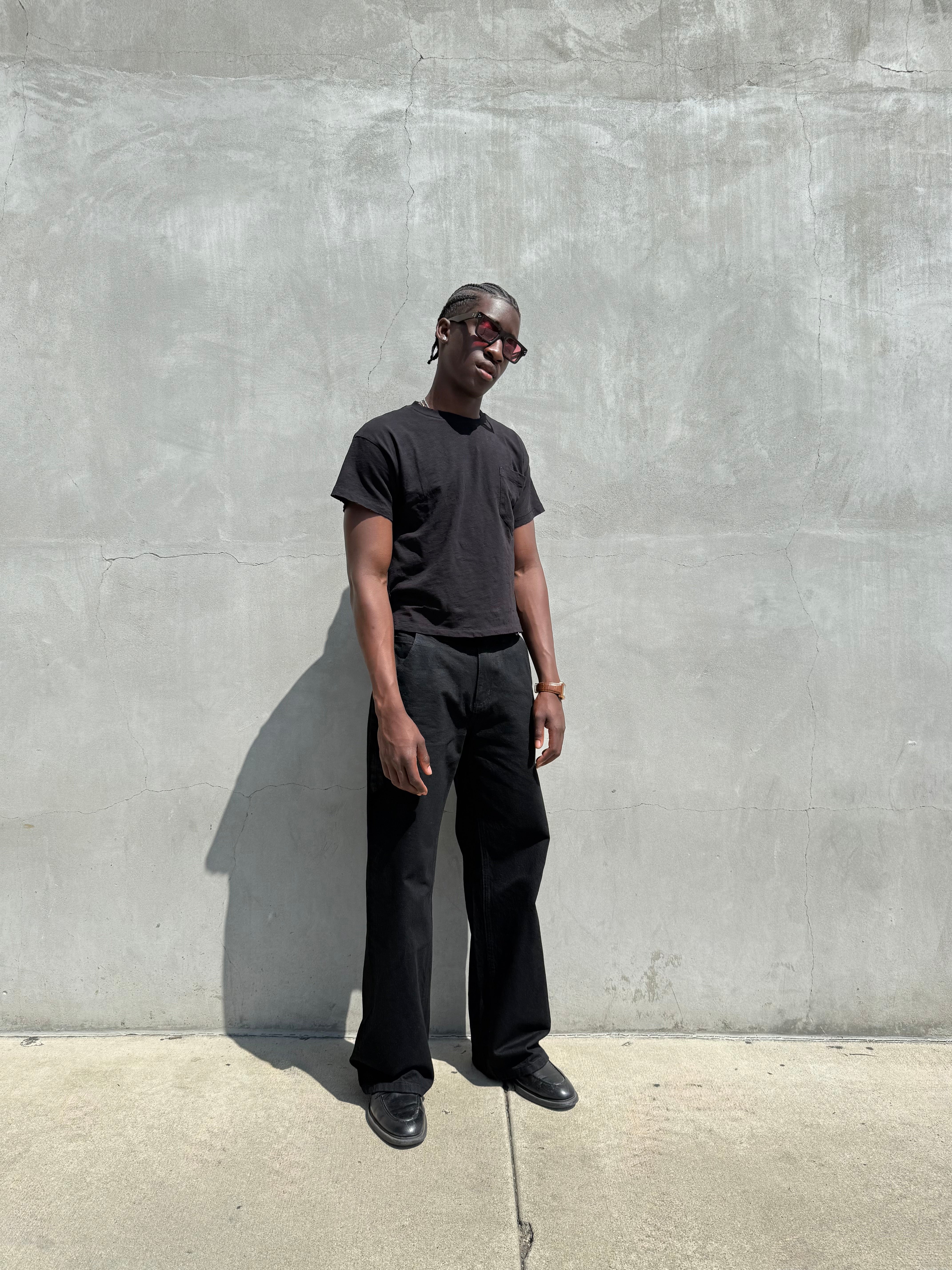 "SLUBBY" Black Pocket Tee