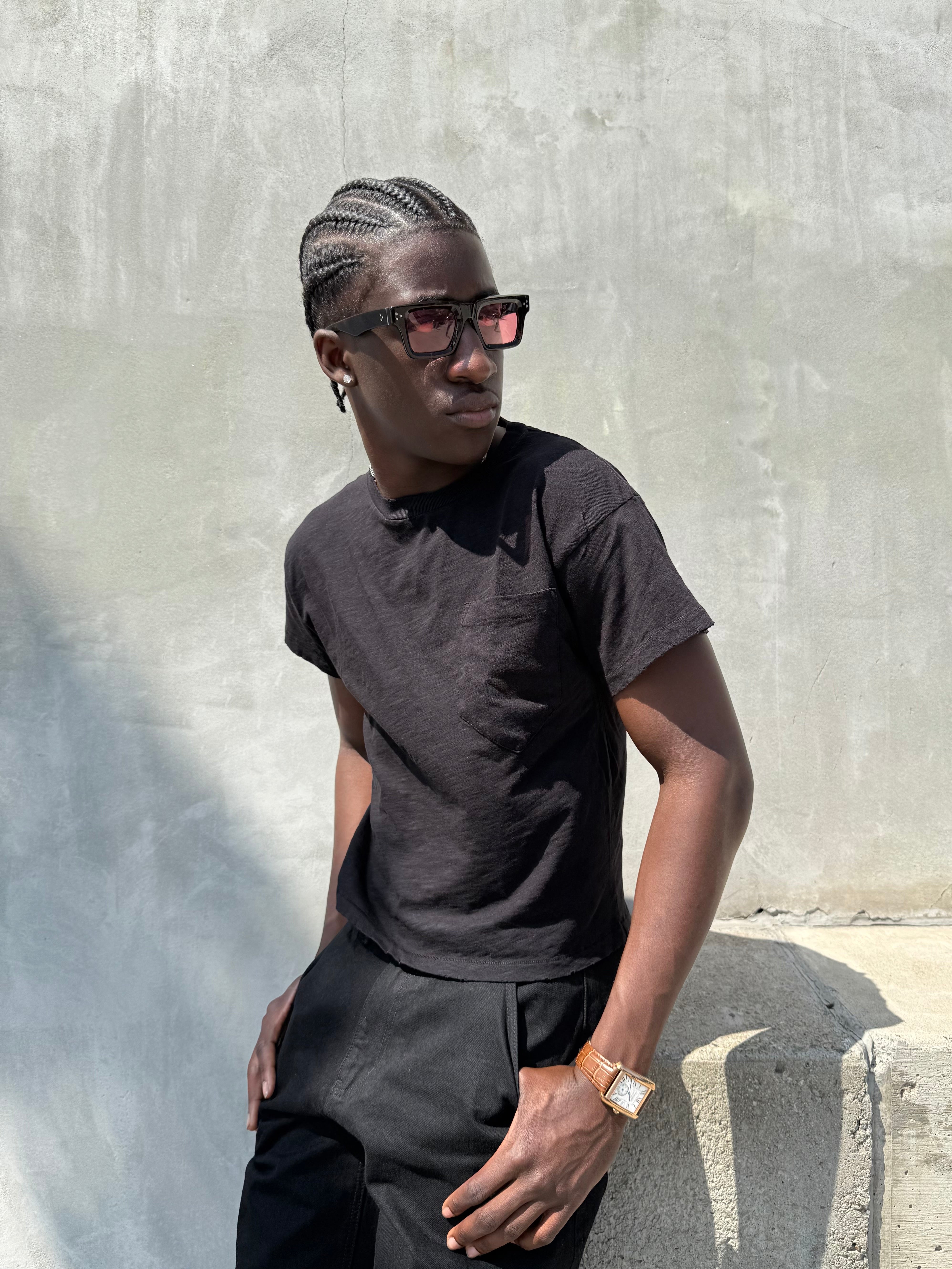 "SLUBBY" Black Pocket Tee
