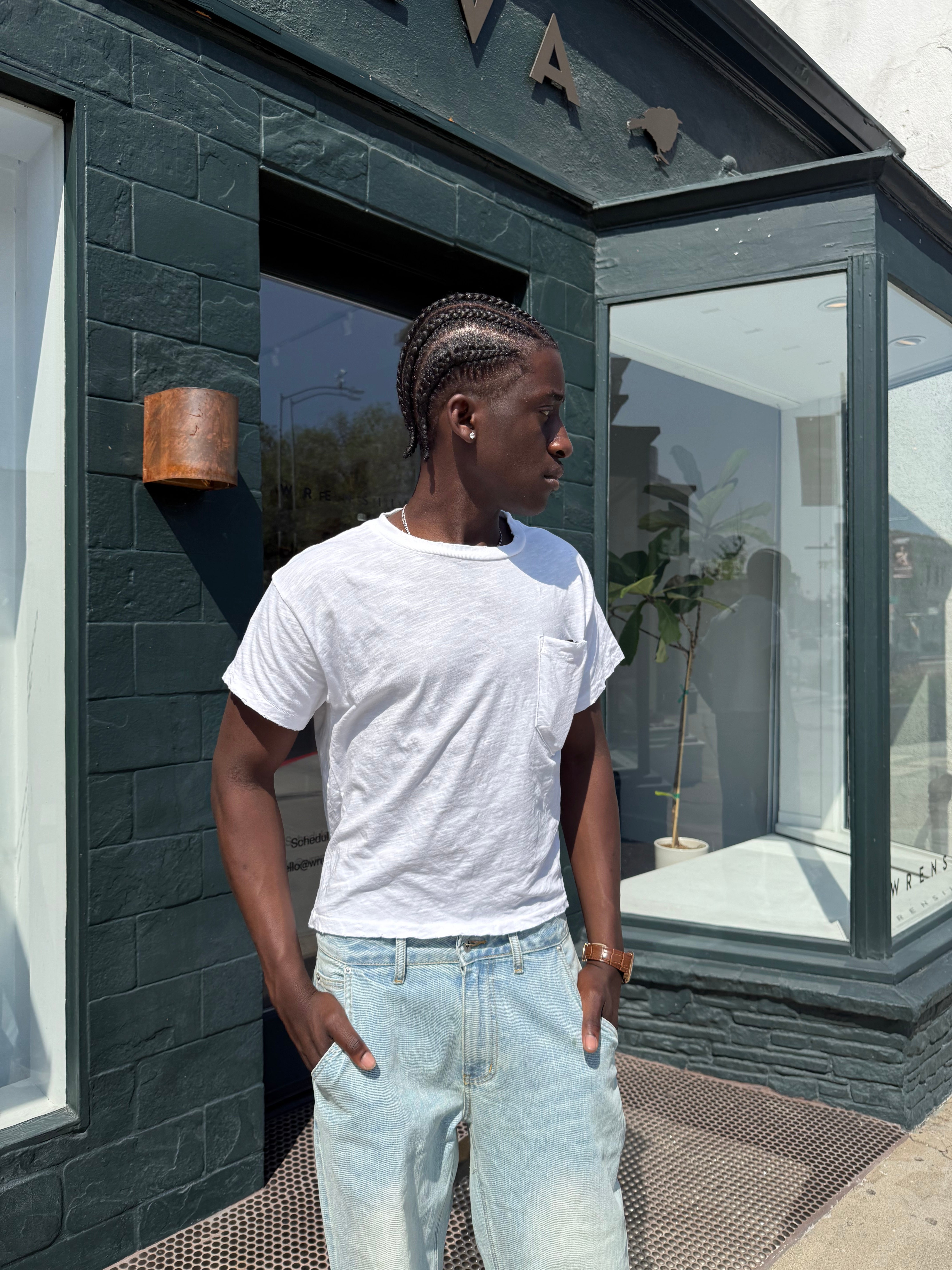 "SLUBBY" White Pocket Tee