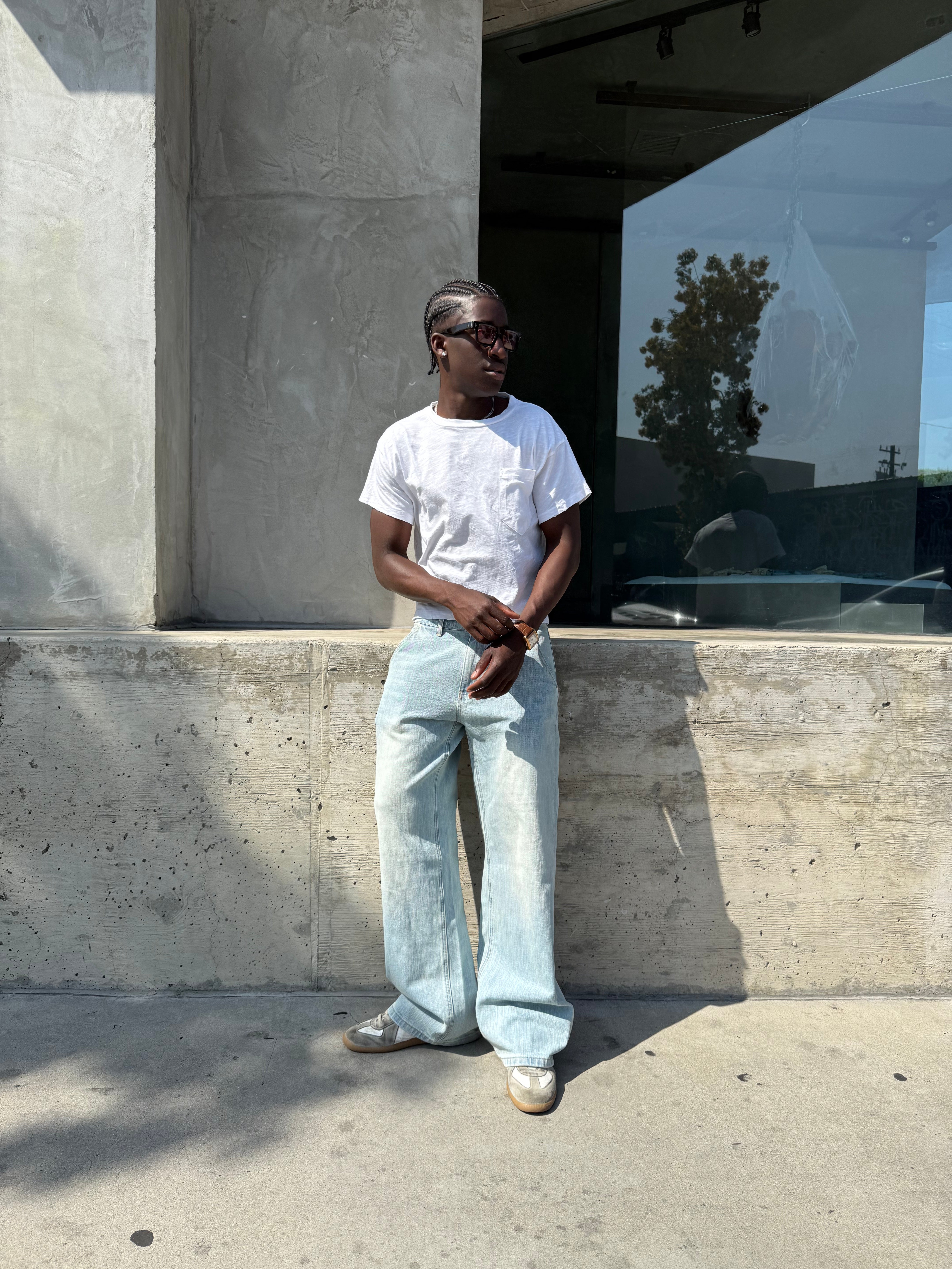 "SLUBBY" White Pocket Tee