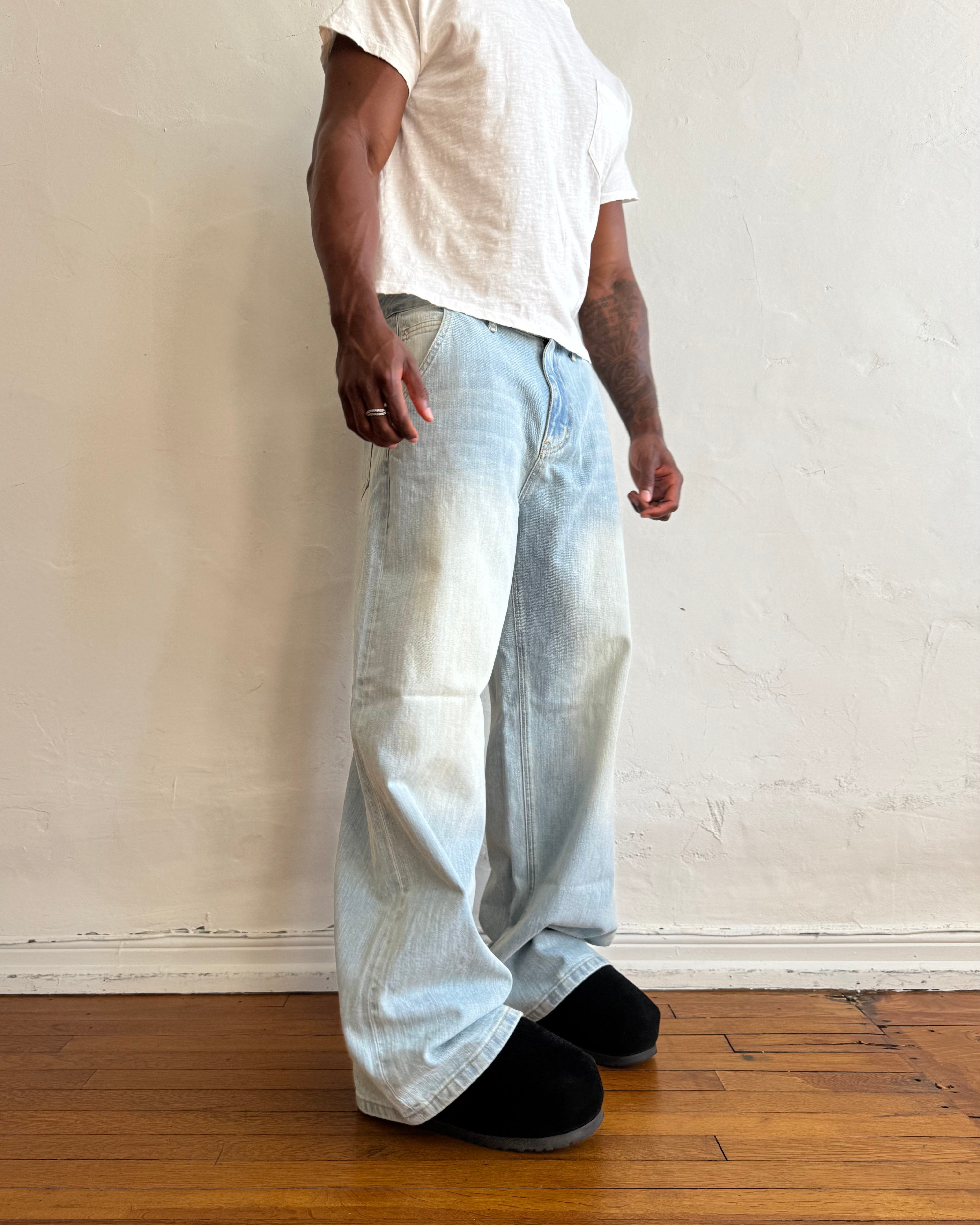 "GARAGE" Washed Blue Denim