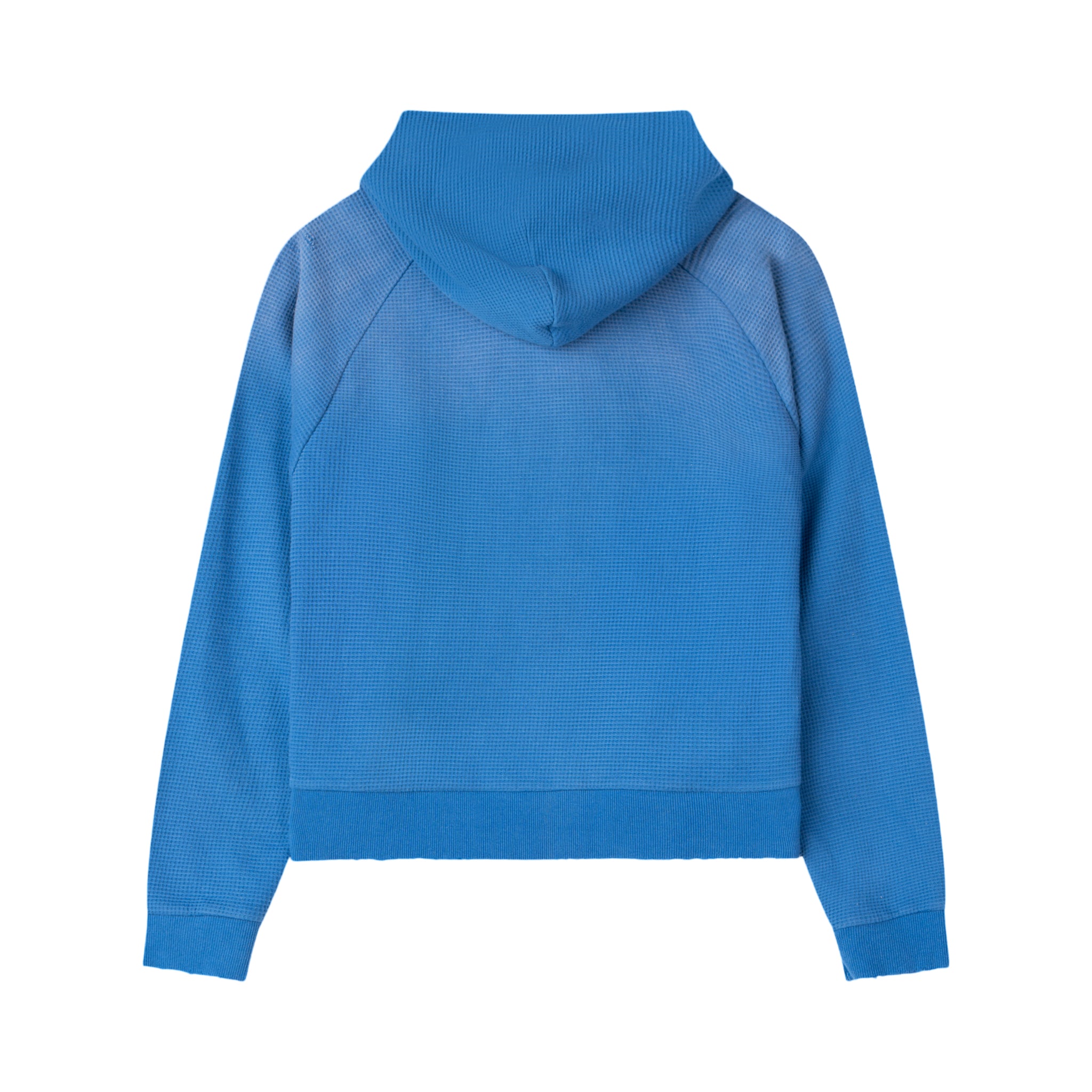 Waffle Knit Hoodie - Ocean Blue