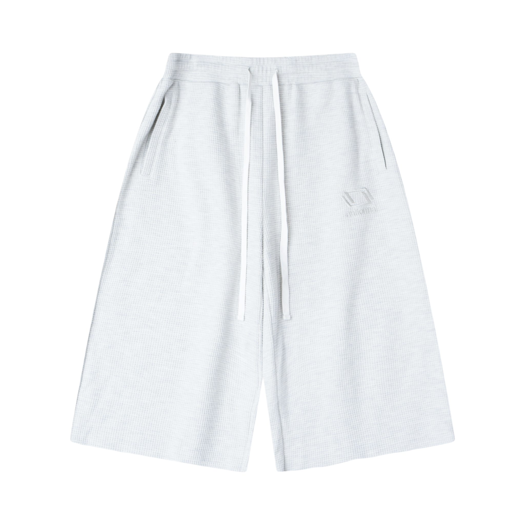 Baggy Waffle Knit Capris - Light Heather
