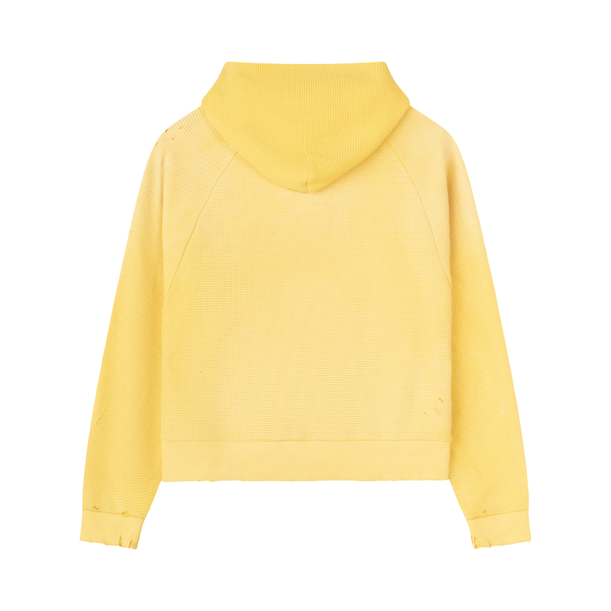 Waffle Knit Hoodie - Canary Yellow